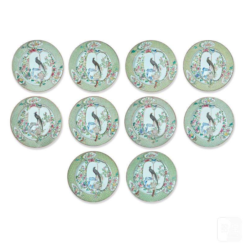 清雍正 粉彩盤一組十件 | A SET OF TEN FINE AND RARE FAMILLE ROSE DISHES - 图3